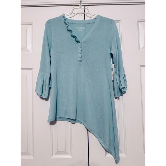 NWT Soft Surroundings Oleander Teal Dust Top, Size M - Picture 2 of 8